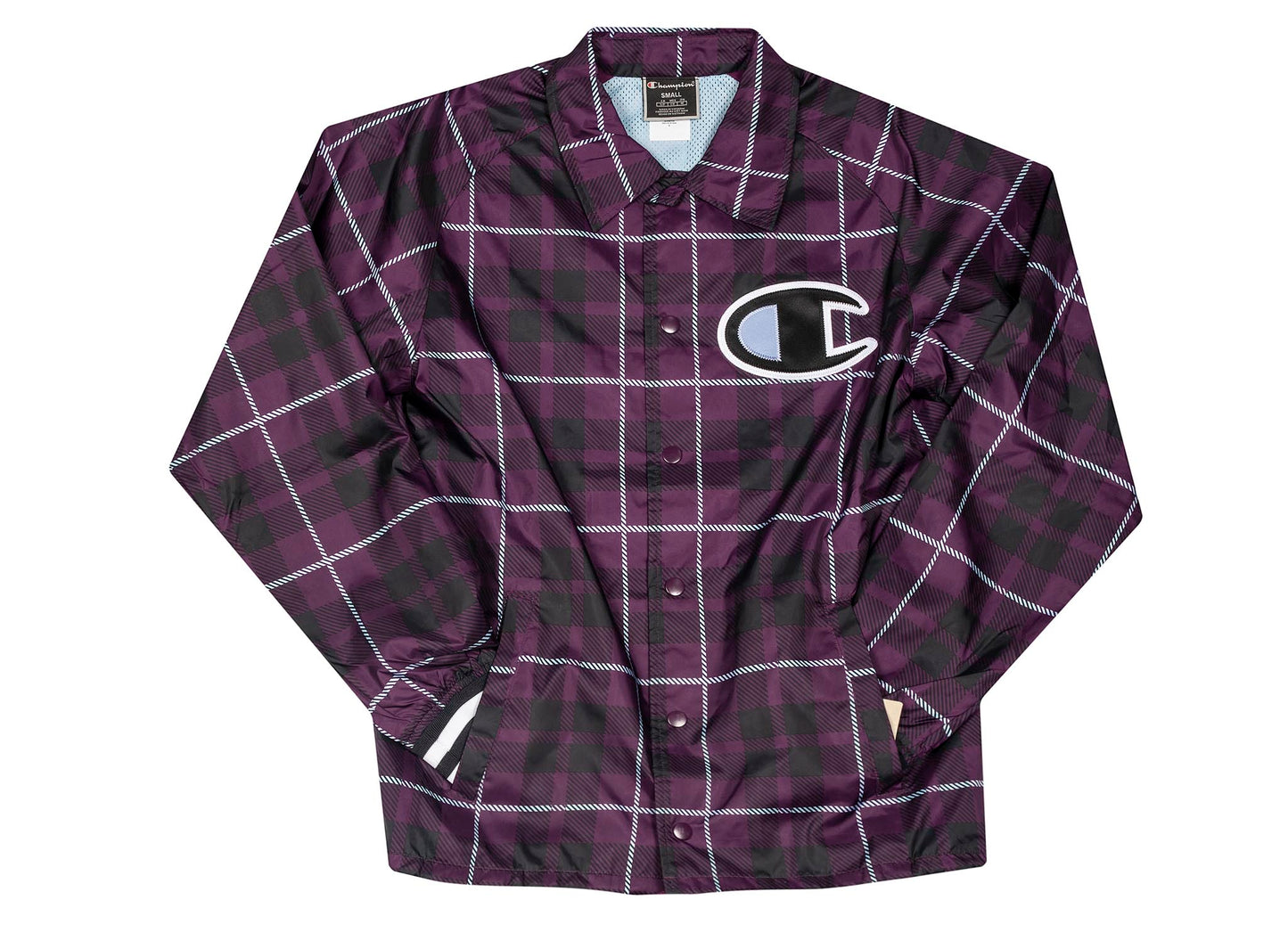 Champion Satin Coaches Jacket Rippbündchen-Print „Plaid Venetia“