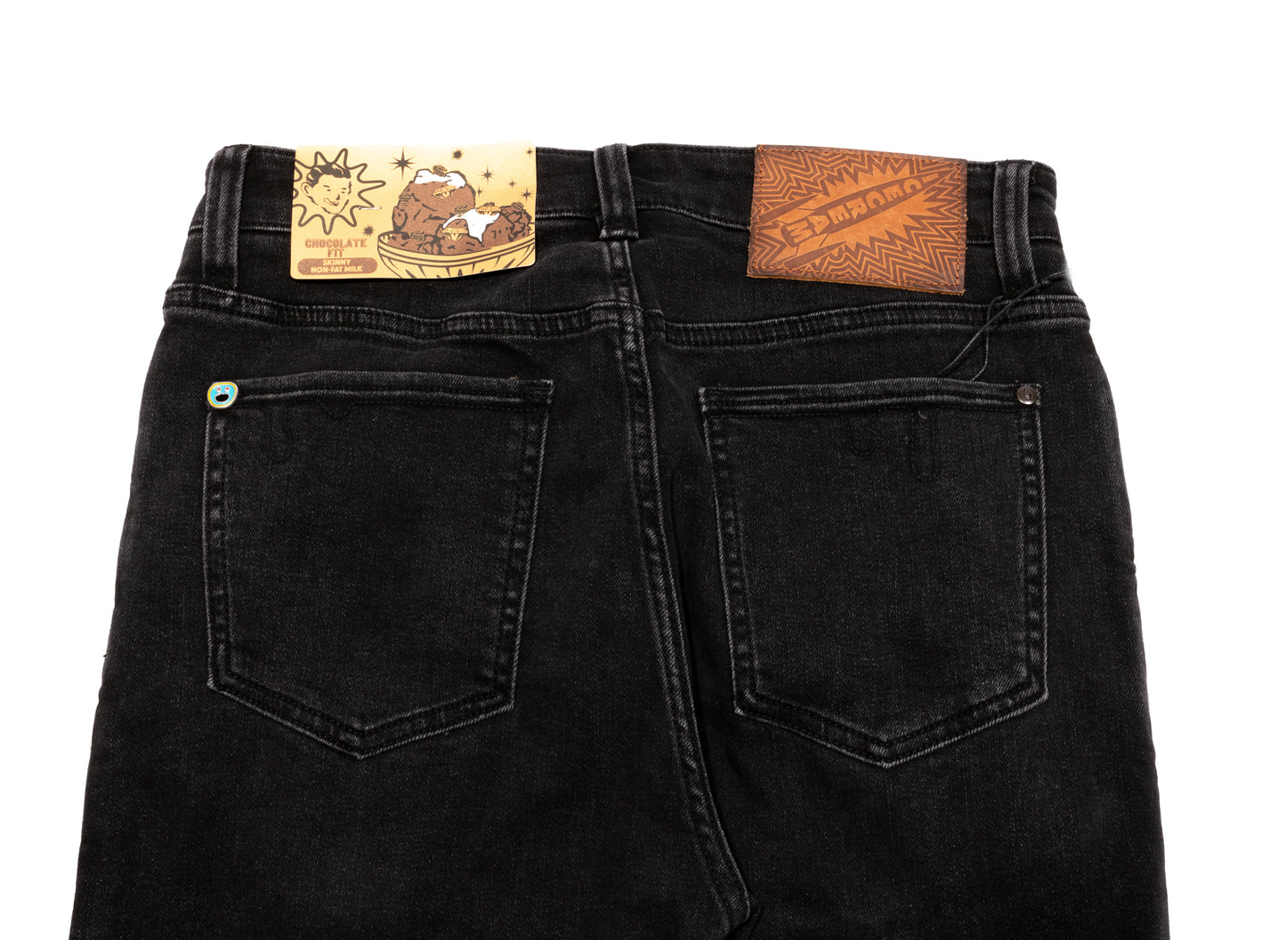 Eiscreme Schwarz Laufender Hund Jeans