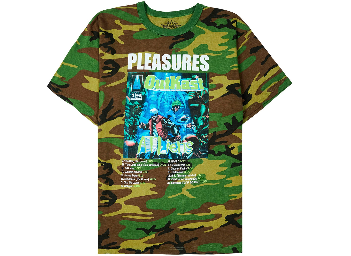 Pleasures x Outkast ATLiens T-Shirt in Camouflage