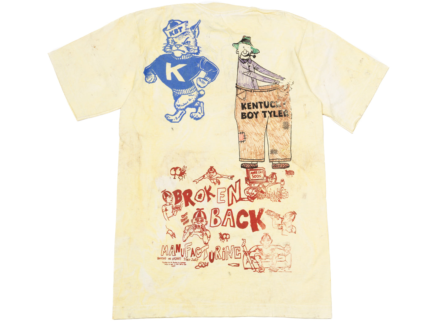 Kentucky Boy Tyler V FOLKY Short Sleeve Tee in Yellow White