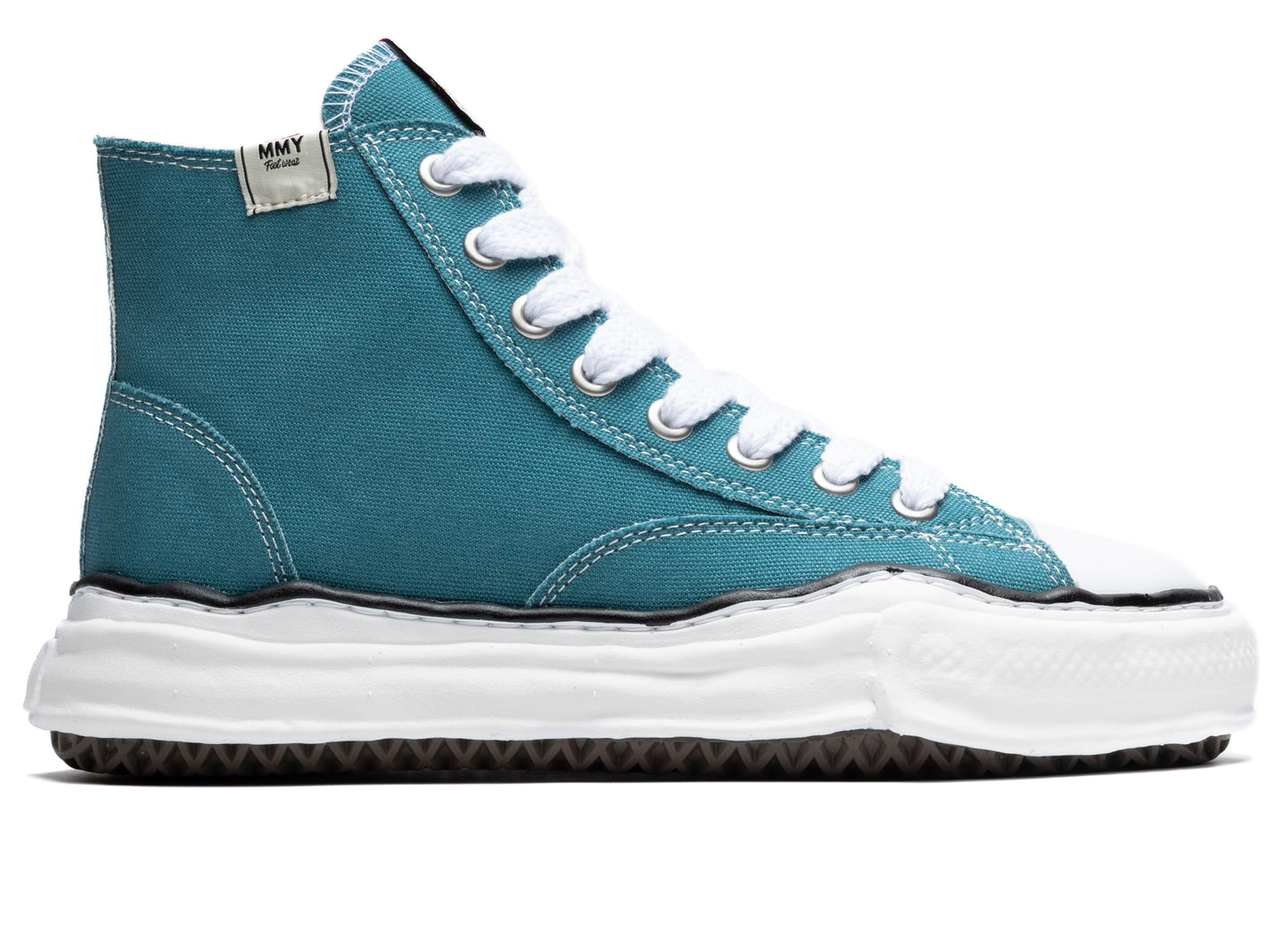 Zapatilla de caña alta con cordones Maison Mihara Yasuhiro en azul