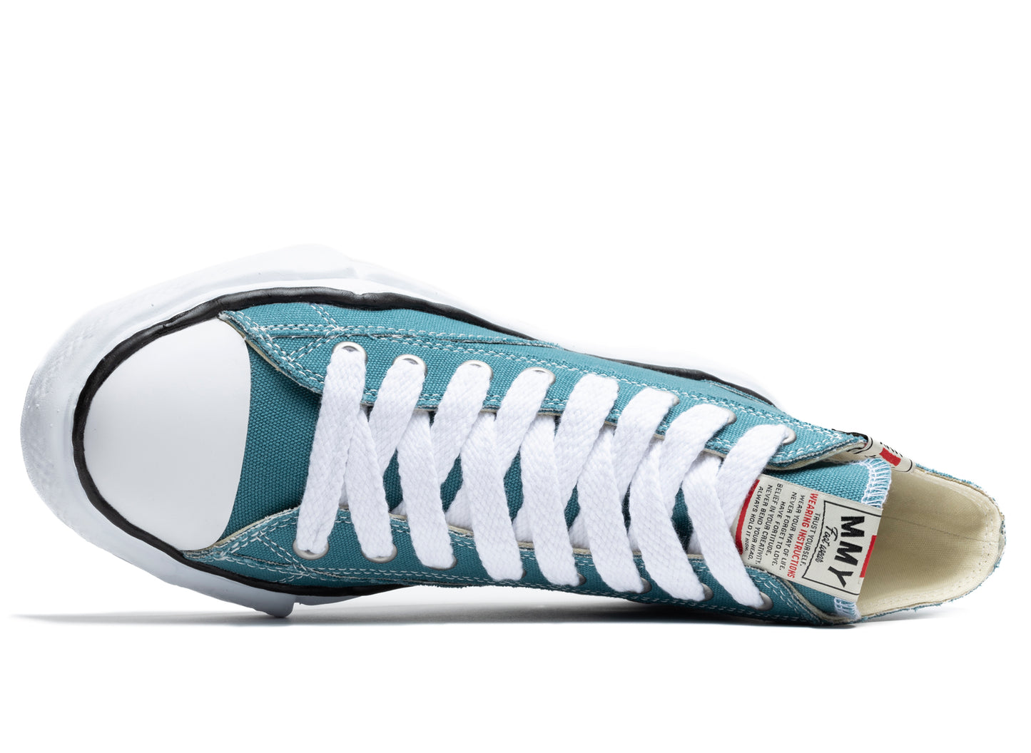 Zapatilla de caña alta con cordones Maison Mihara Yasuhiro en azul