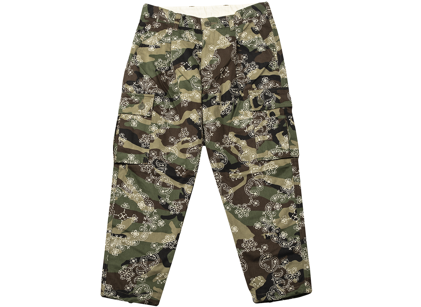 Pantalones Clot con Bordado de Camuflaje Cachemir y 6 Bolsillos