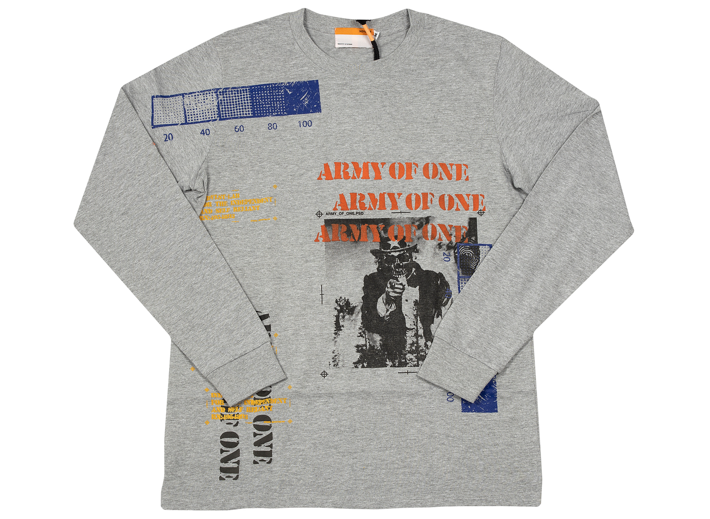 INDVLST Army of One de manga larga estampado a mano