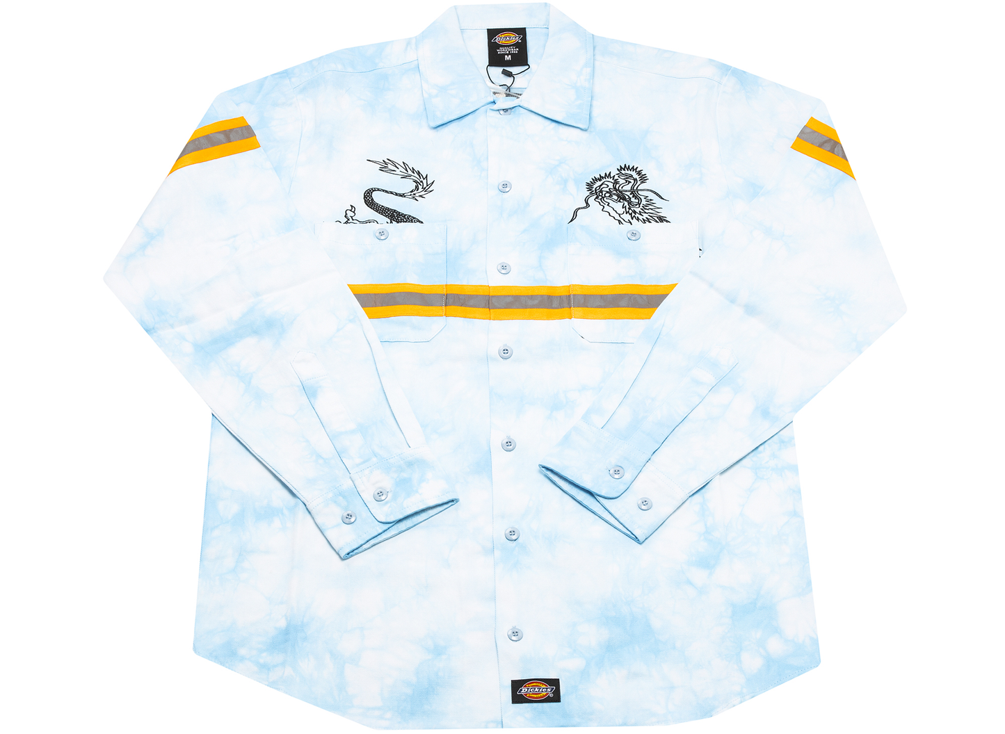 Camisa de trabajo de manga larga Clot x Dickies Dragon Tie Dye en azul