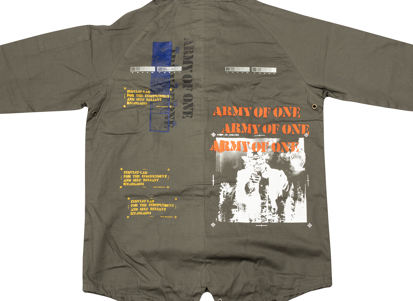 INDVLST Handbedruckte Army of One M65 Jacke
