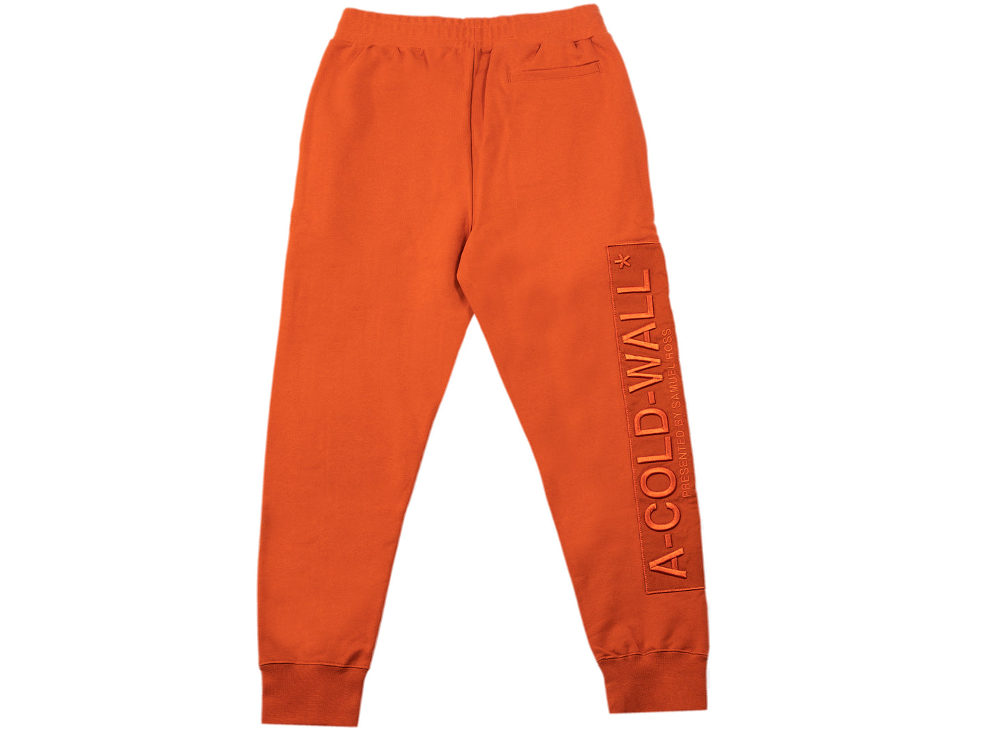 A-COLD-WALL* Knitted Embroidered Logo Sweatpants in Rust Oxide