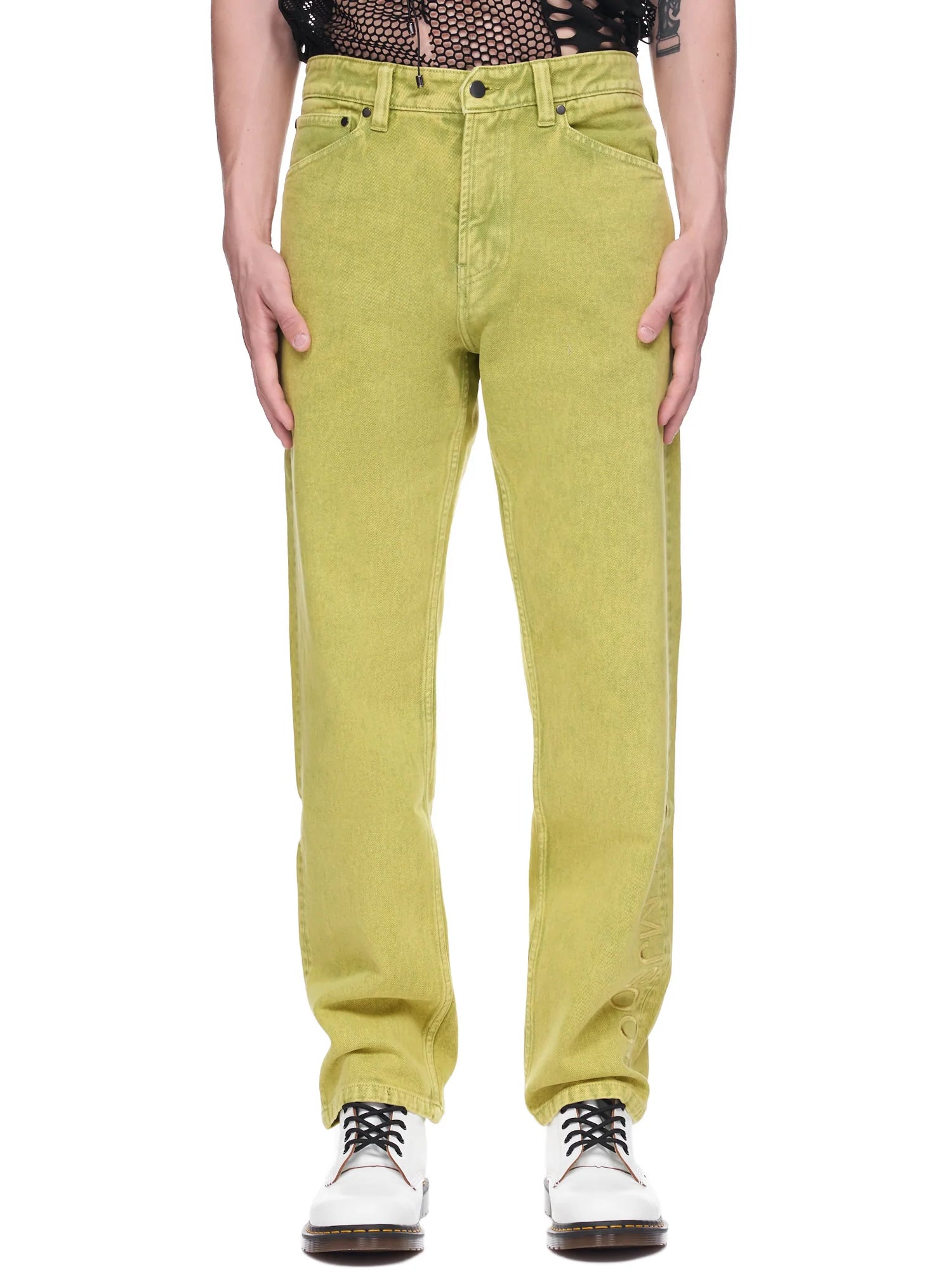 A-COLD-WALL* Woven Overdyed Jeans in Green Ochra - view 3