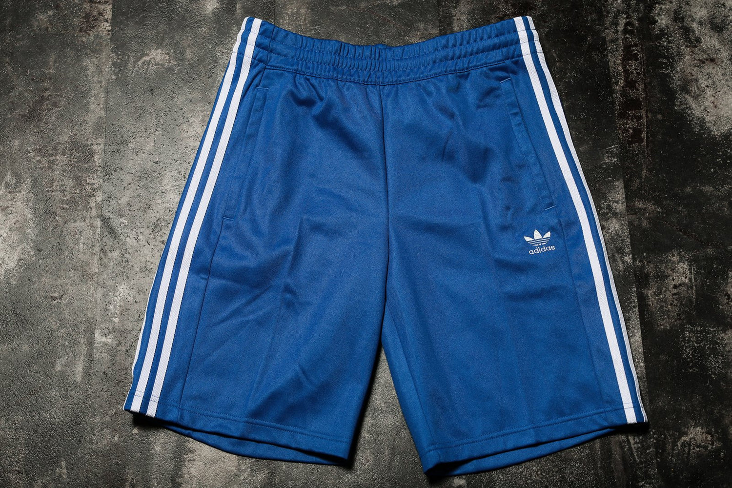 Adidas Snap Shorts, laid flat