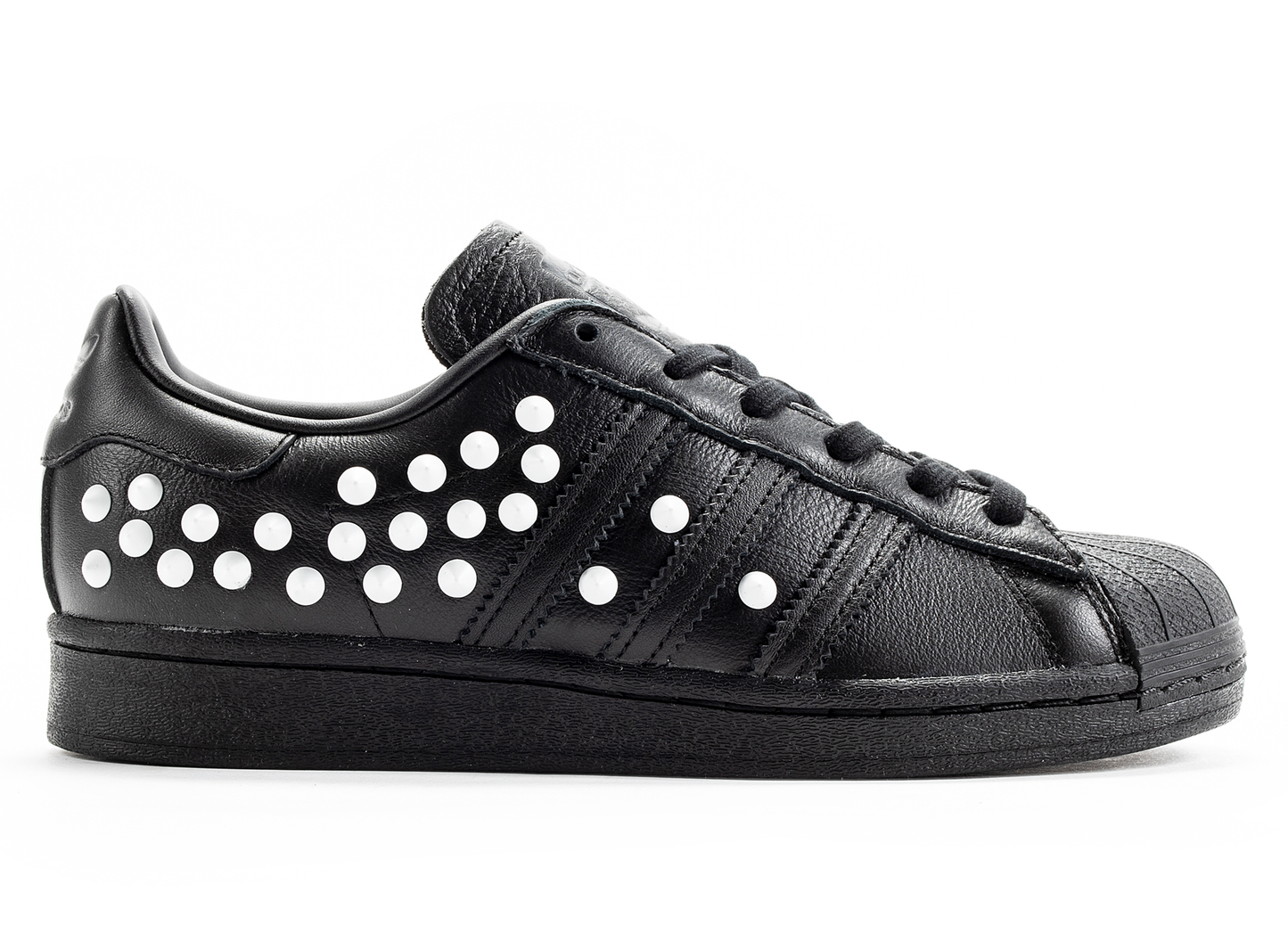 adidas Superstar Studded Women's Shoes in Core Black / Cloud White / Scarlet
