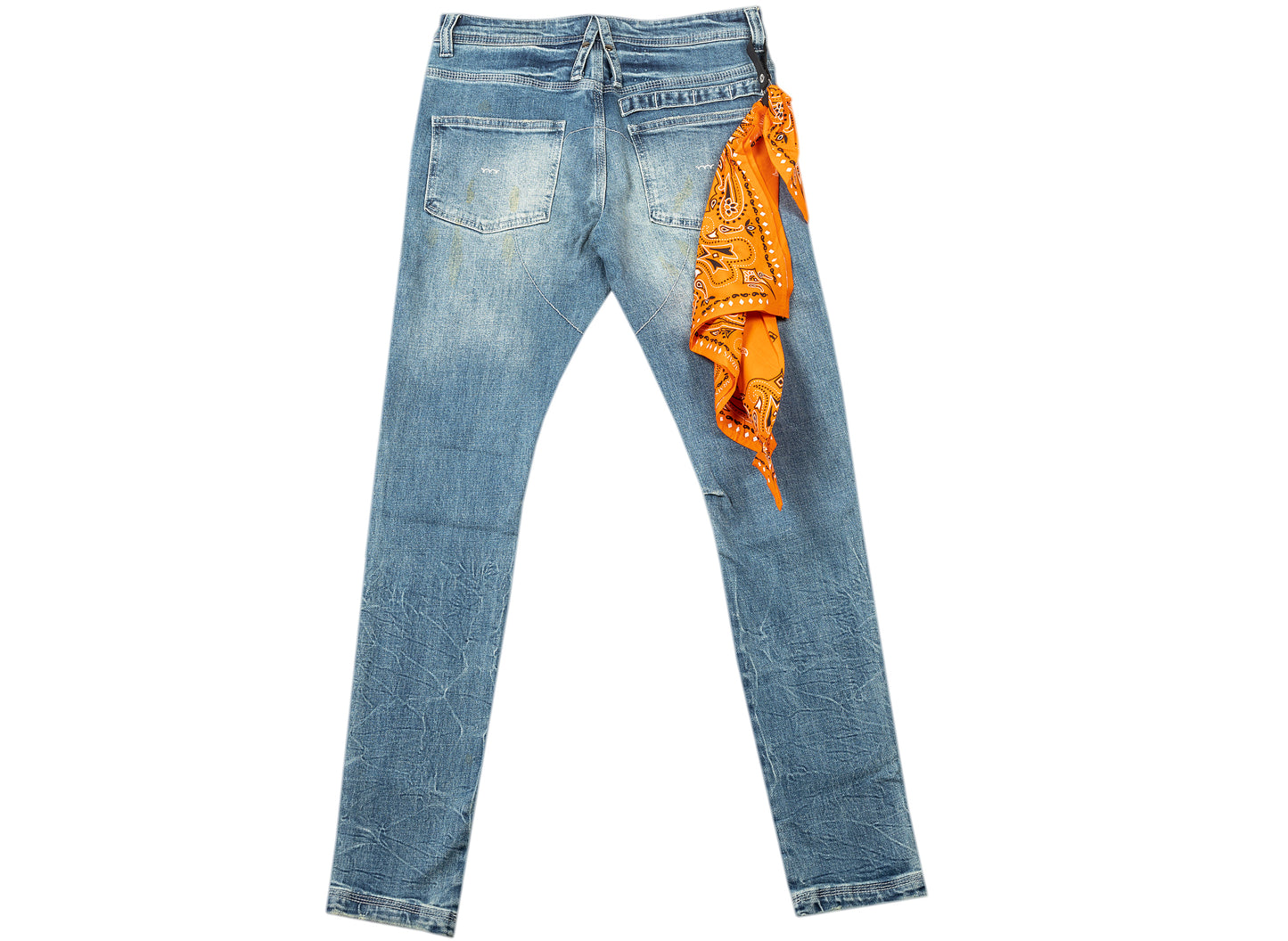 BLUECARATS Gianni Slim Fit Cargo Jeans in Oil Stained Indigo
