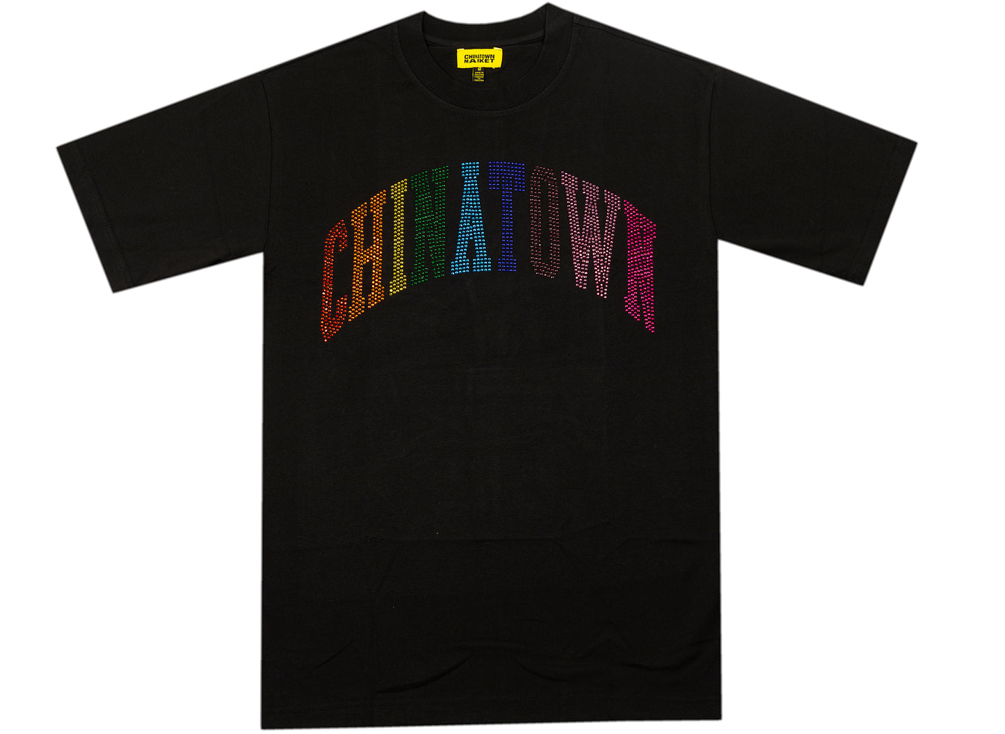 Camiseta Chinatown Market Rainbow Rhinestone Arc negra