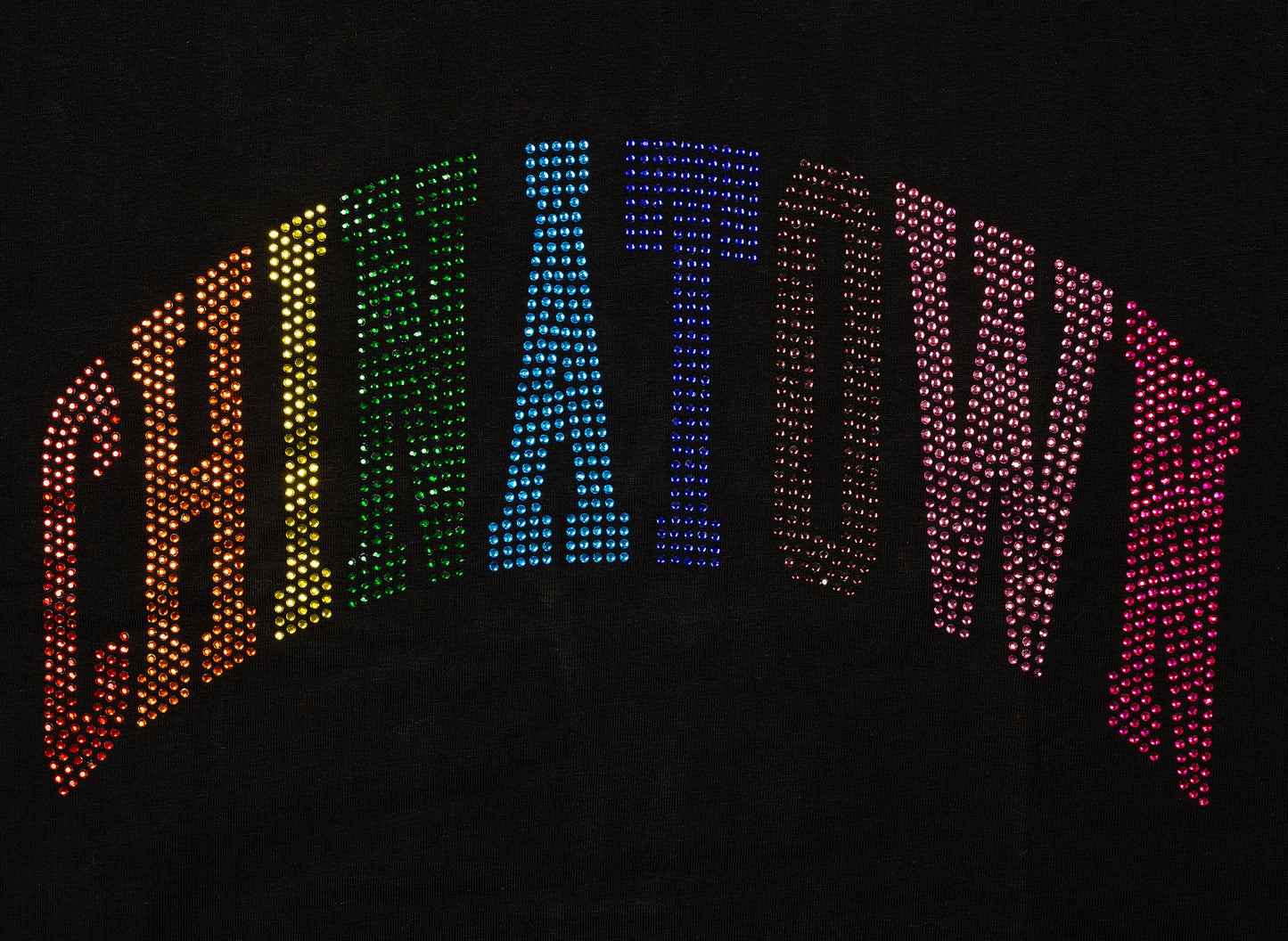 Camiseta Chinatown Market Rainbow Rhinestone Arc negra