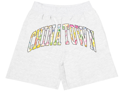 Chinatown Market Watercolor Arc Sweatshorts in Ash Grey