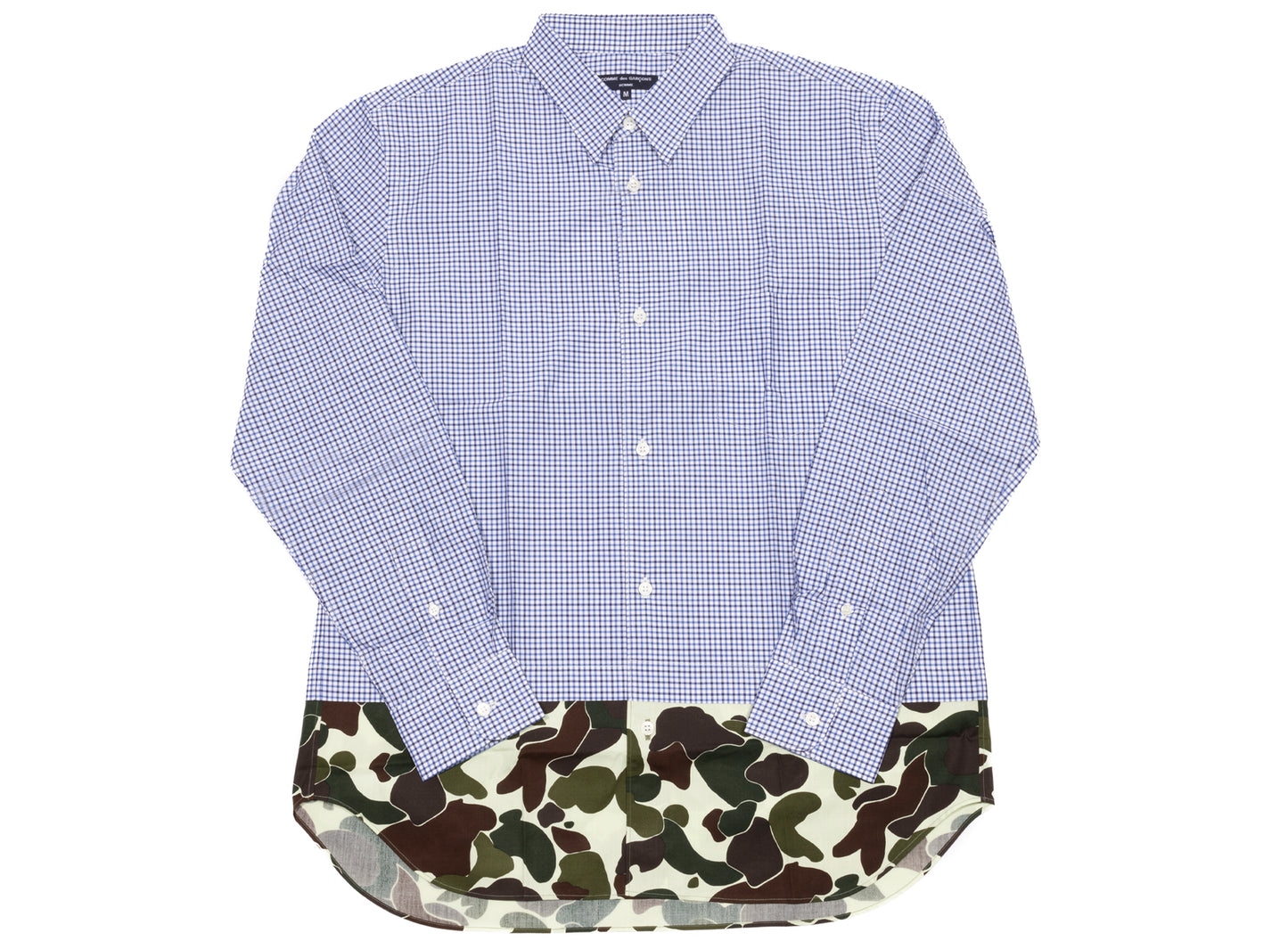 Comme des Garçons HOMME Camo Button Up in White / Navy Blue / Green