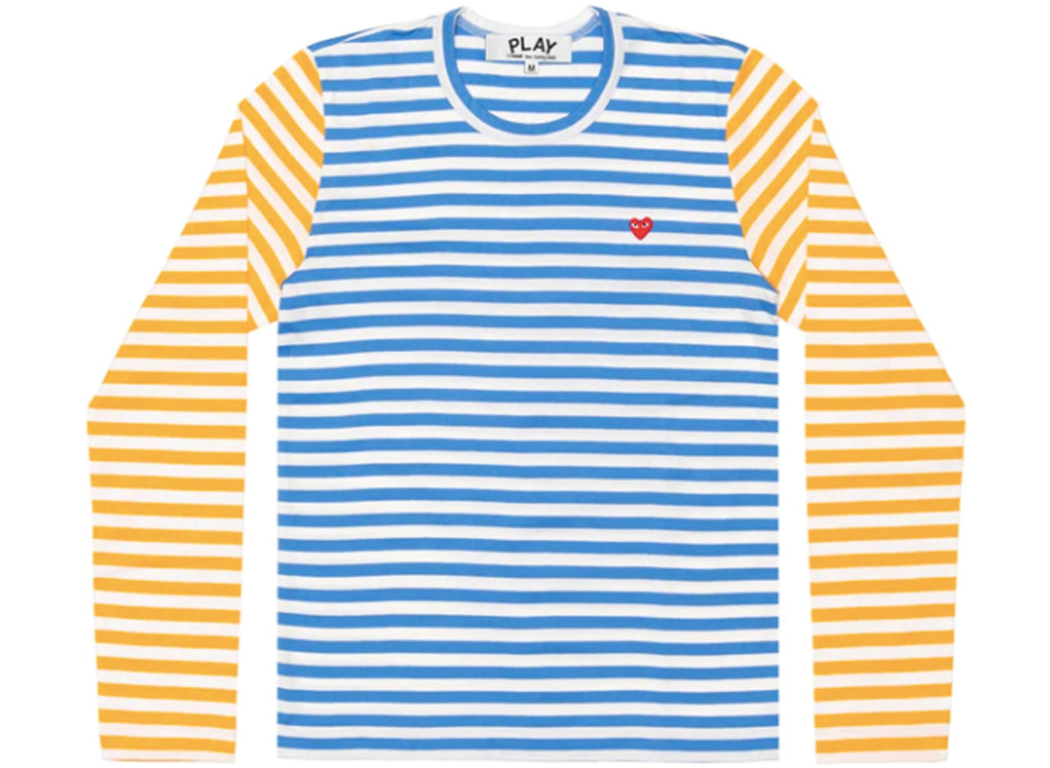 Comme des Garçons PLAY Bi-Colour Striped L/S Tee in Blue / Yellow