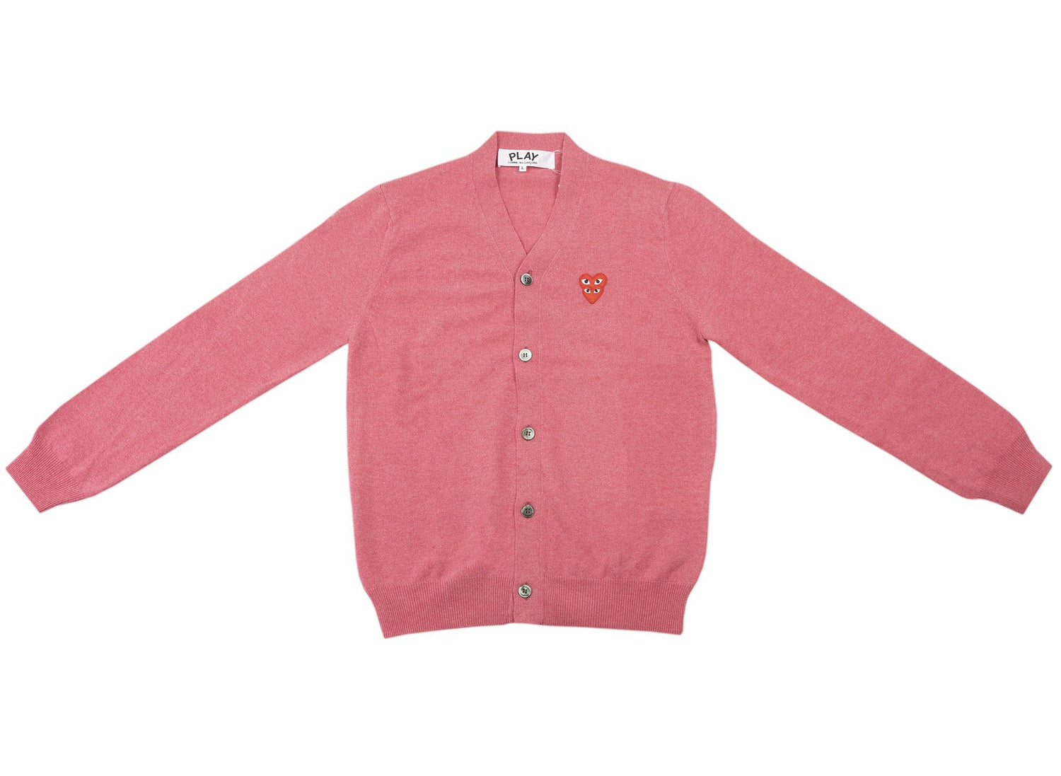 Comme des Garçons Play Double Heart Cardigan in Red - view 2