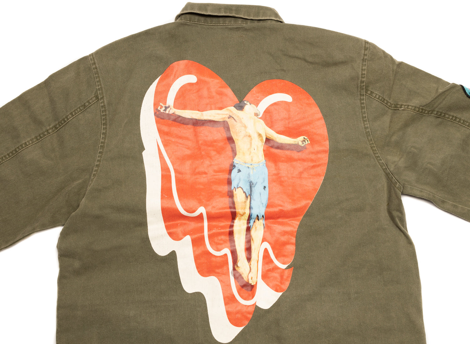 Emotionally Unavailable Cross Your Heart Jacket in Military Green - view 2