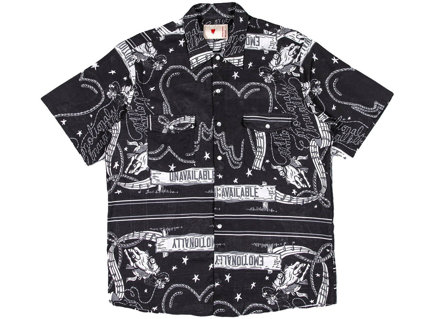 Emotionally Unavailable Oxford Printed L/S Button-Up in White