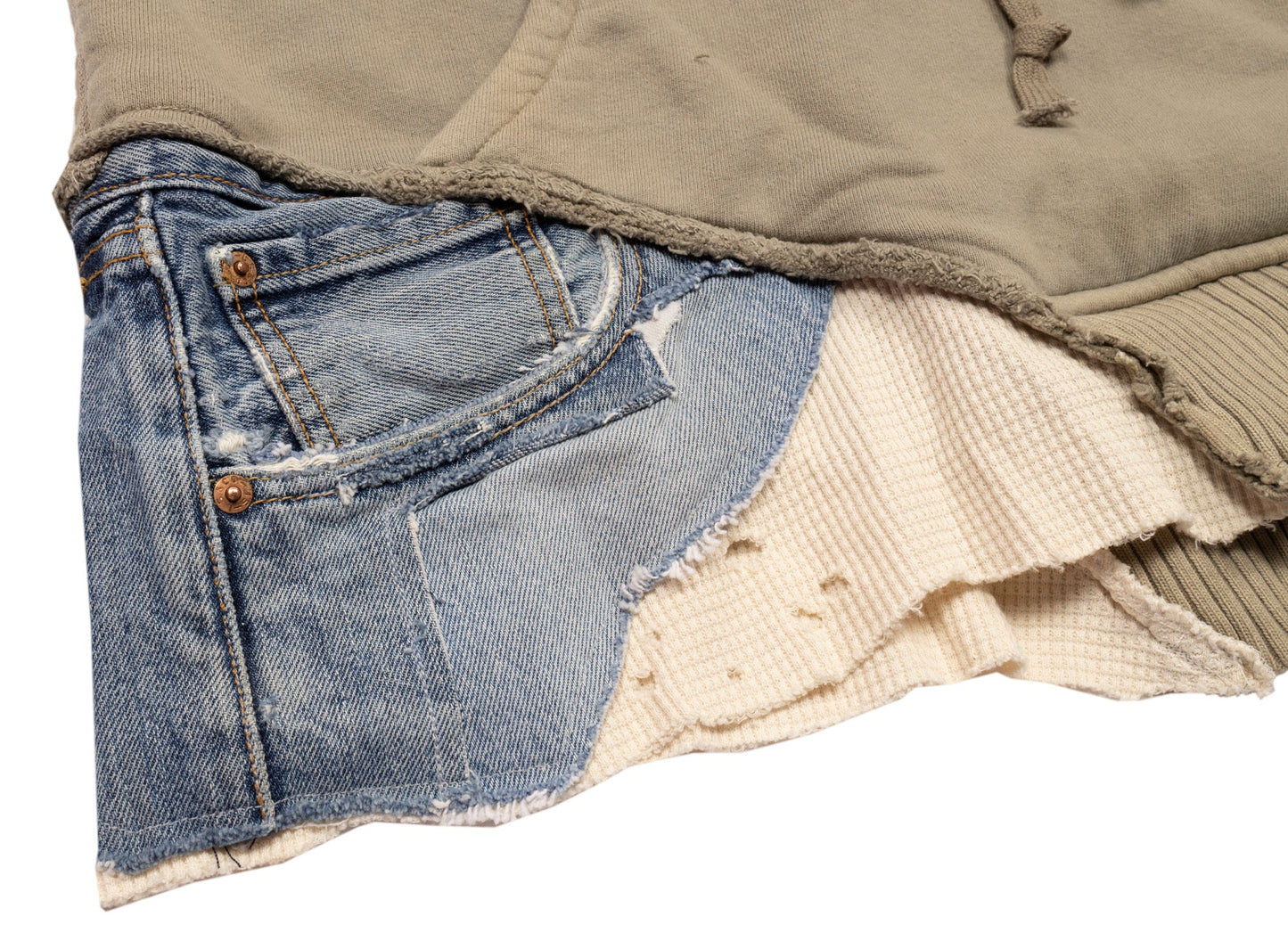 Greg Lauren Fragment Hoodie in Sage