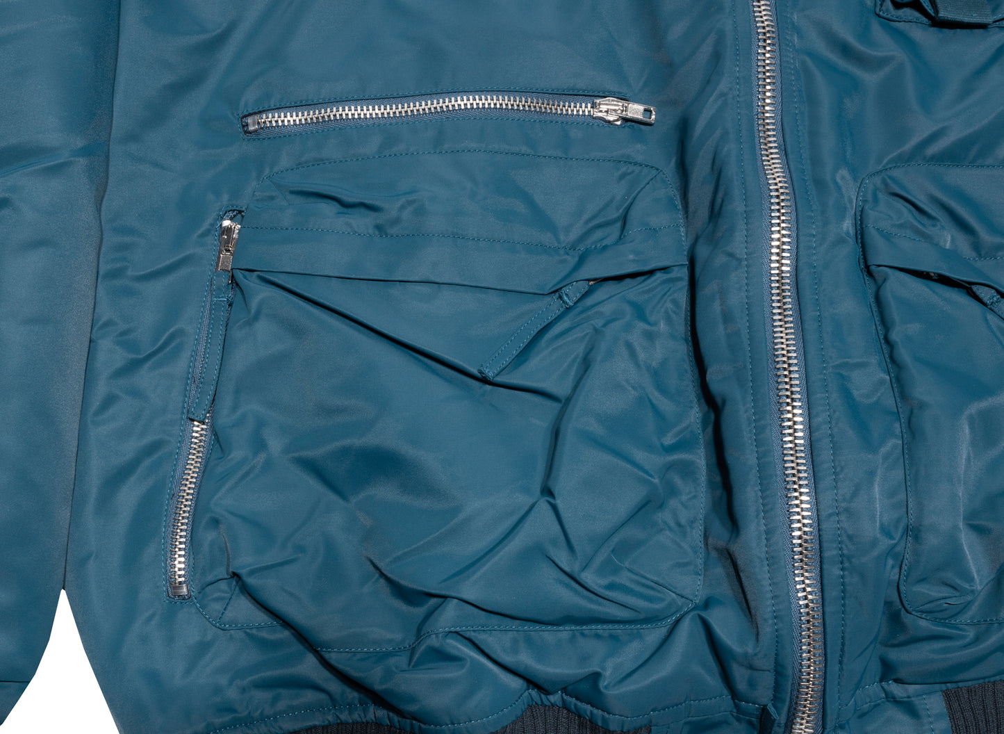 Helmut Lang Nylon Aviation Bomber in Neptune