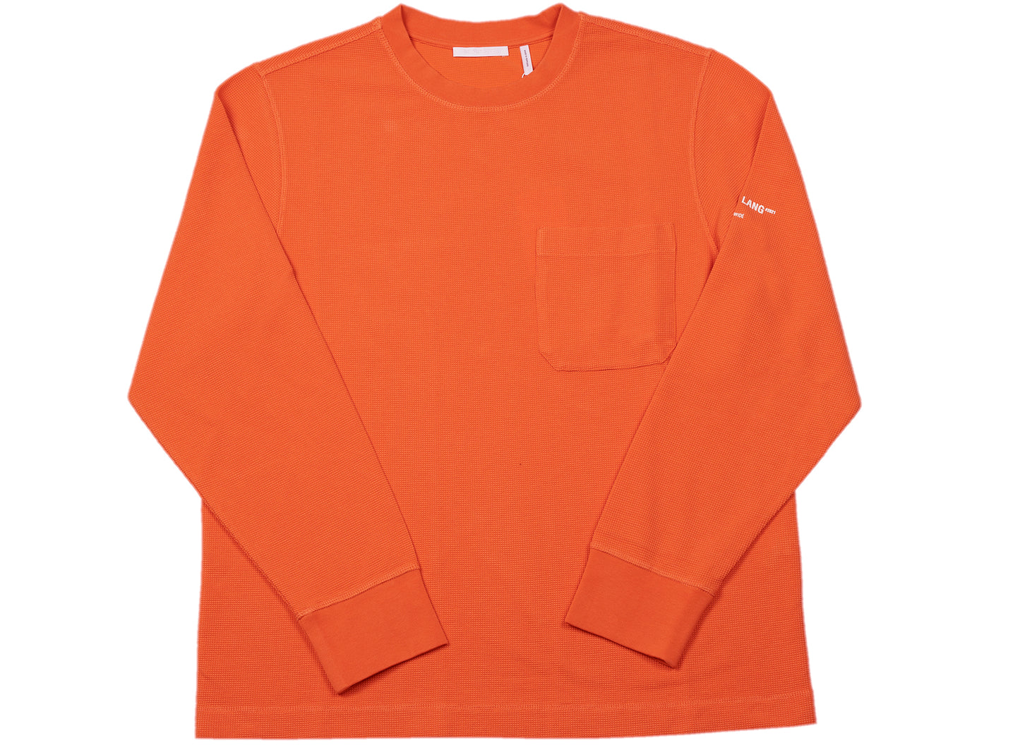 Helmut Lang Waffle Long Sleeve Tee in Industrial Orange