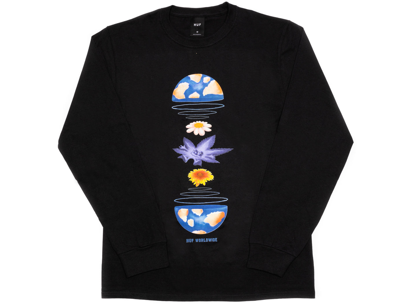 HUF We Are The World L/S Tee in Black