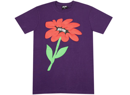 Camiseta de manga corta Ice Cream Flower en morado