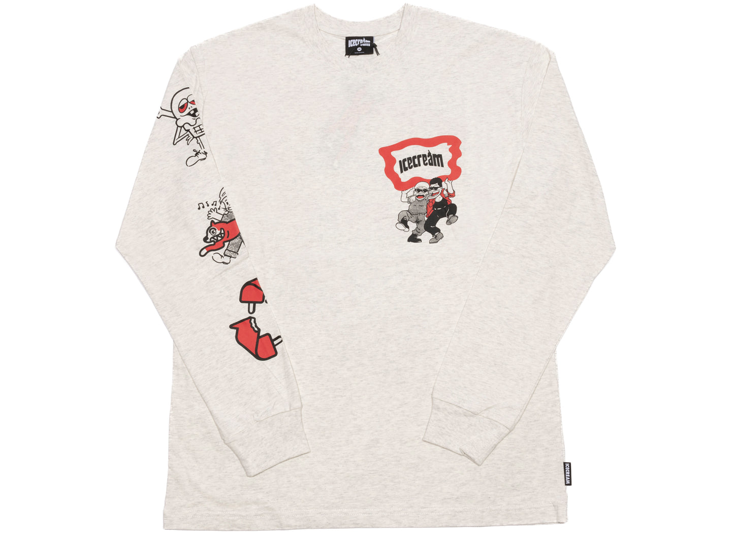 Ice Cream Nation L/S Knit Tee in Light Heather Grey