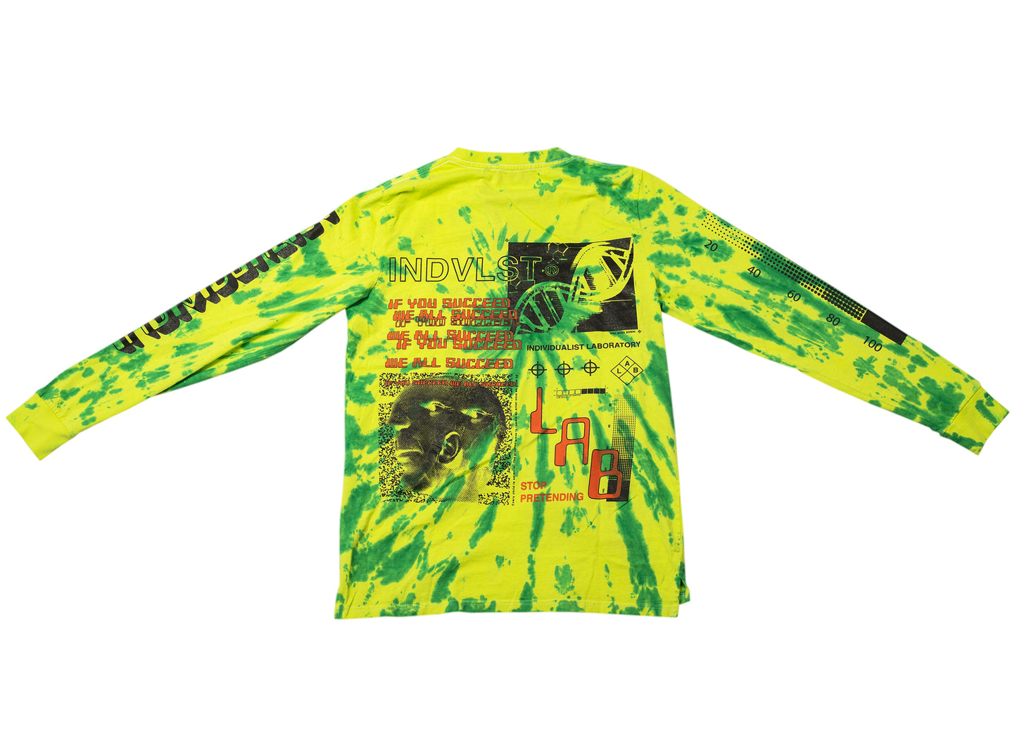 INDVLST Double Helix Long Sleeve in Tie Dye Green