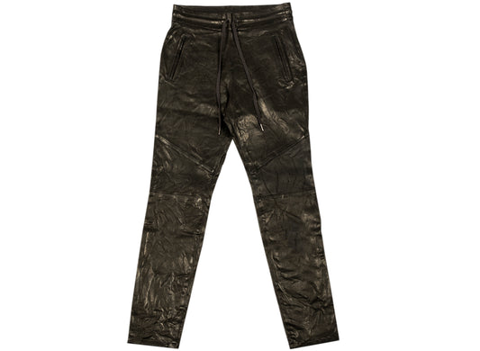 John Elliott Leather Escobar Sweatpants in Black