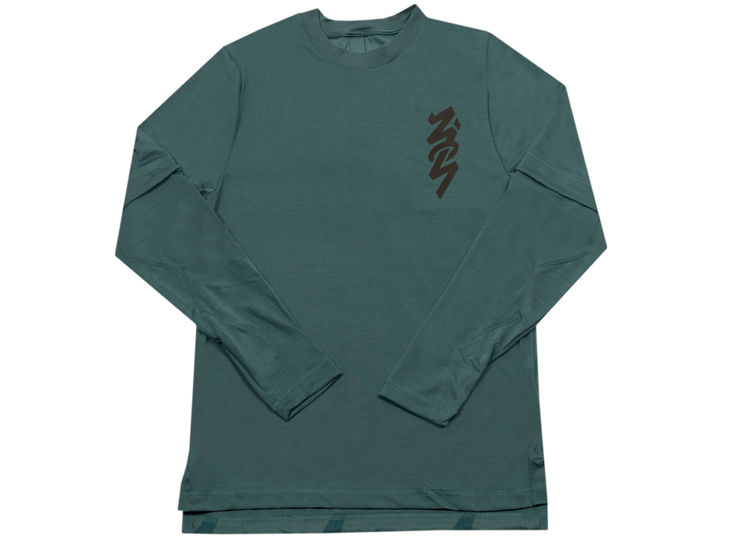 Jordan Zion L/S Shooting Shirt in Dark Teal Green / Black