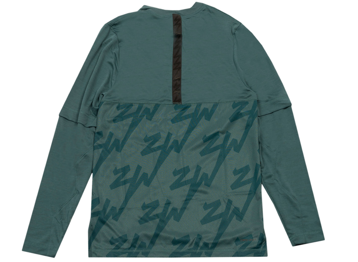 Jordan Zion L/S Shooting Shirt in Dark Teal Green / Black