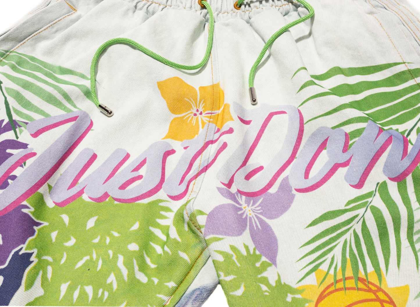 Just Don Denim Tropic Shorts in White