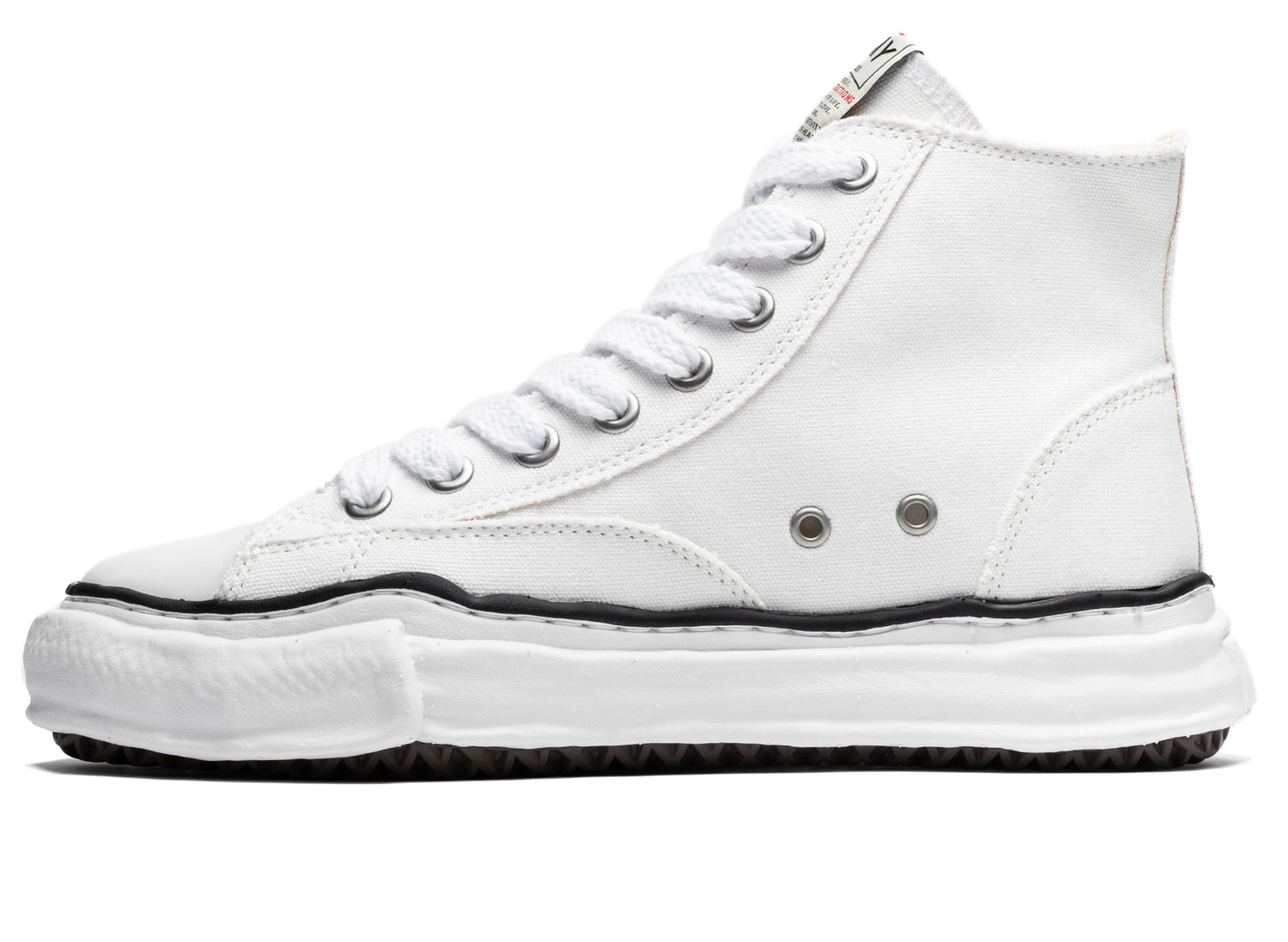 Maison Mihara Yasuhiro High Top Lace Up Sneaker in White - view 3
