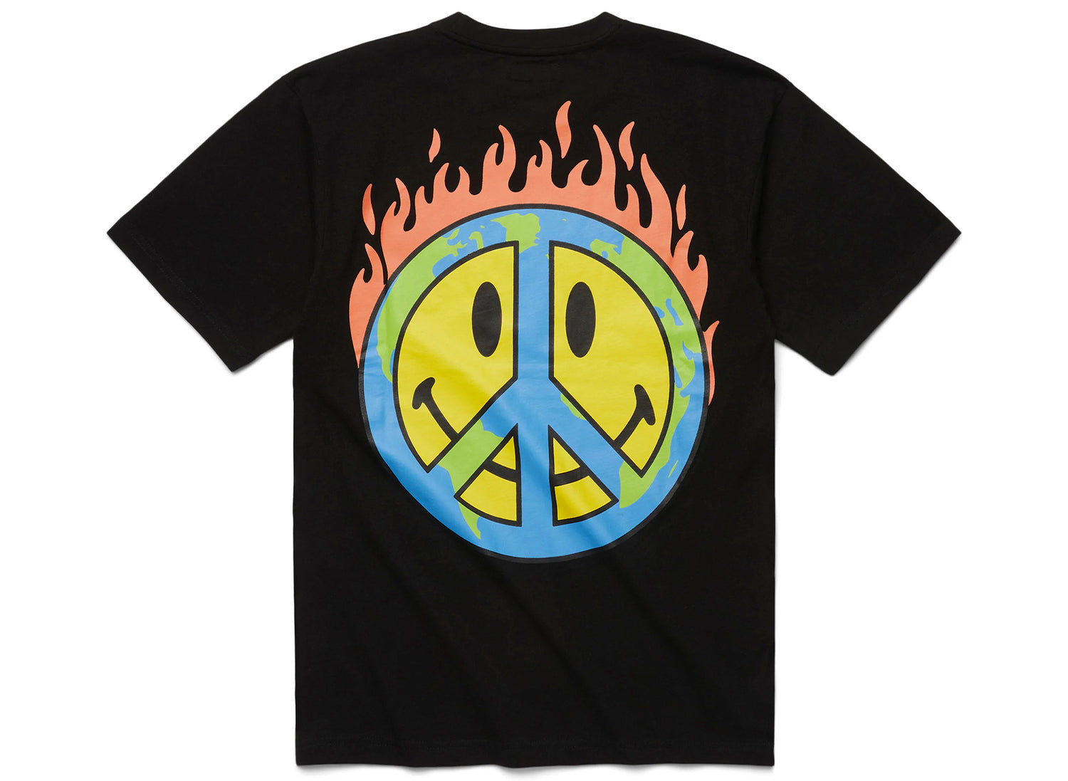 Market Smiley Earth on Fire Tee in Black - view 2
