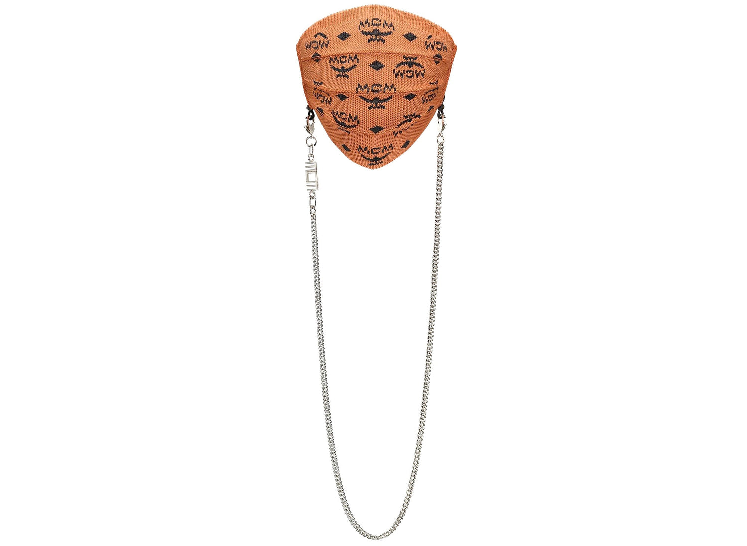 MCM Monogram Knit Face Mask in Cognac