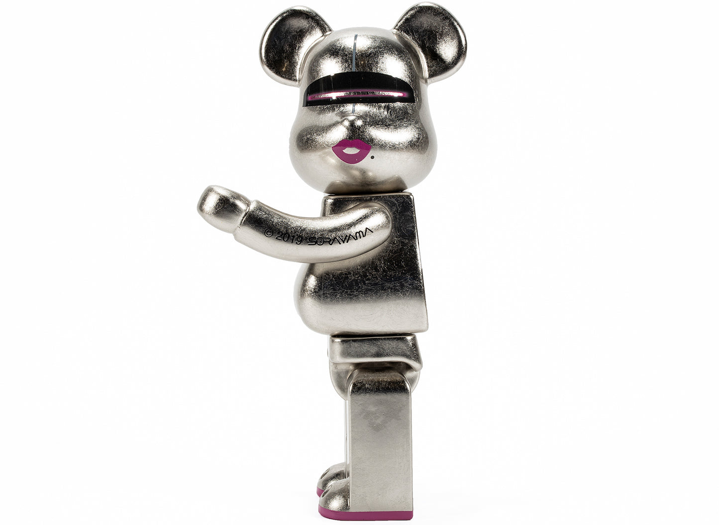 Medicom Toy Be@brick Kutani Hajime Sorayama X 2G Pure Platinum Leaf 400%