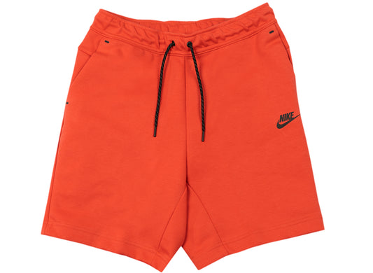 Men's Nike Tech Fleece Shorts in Lobster Red