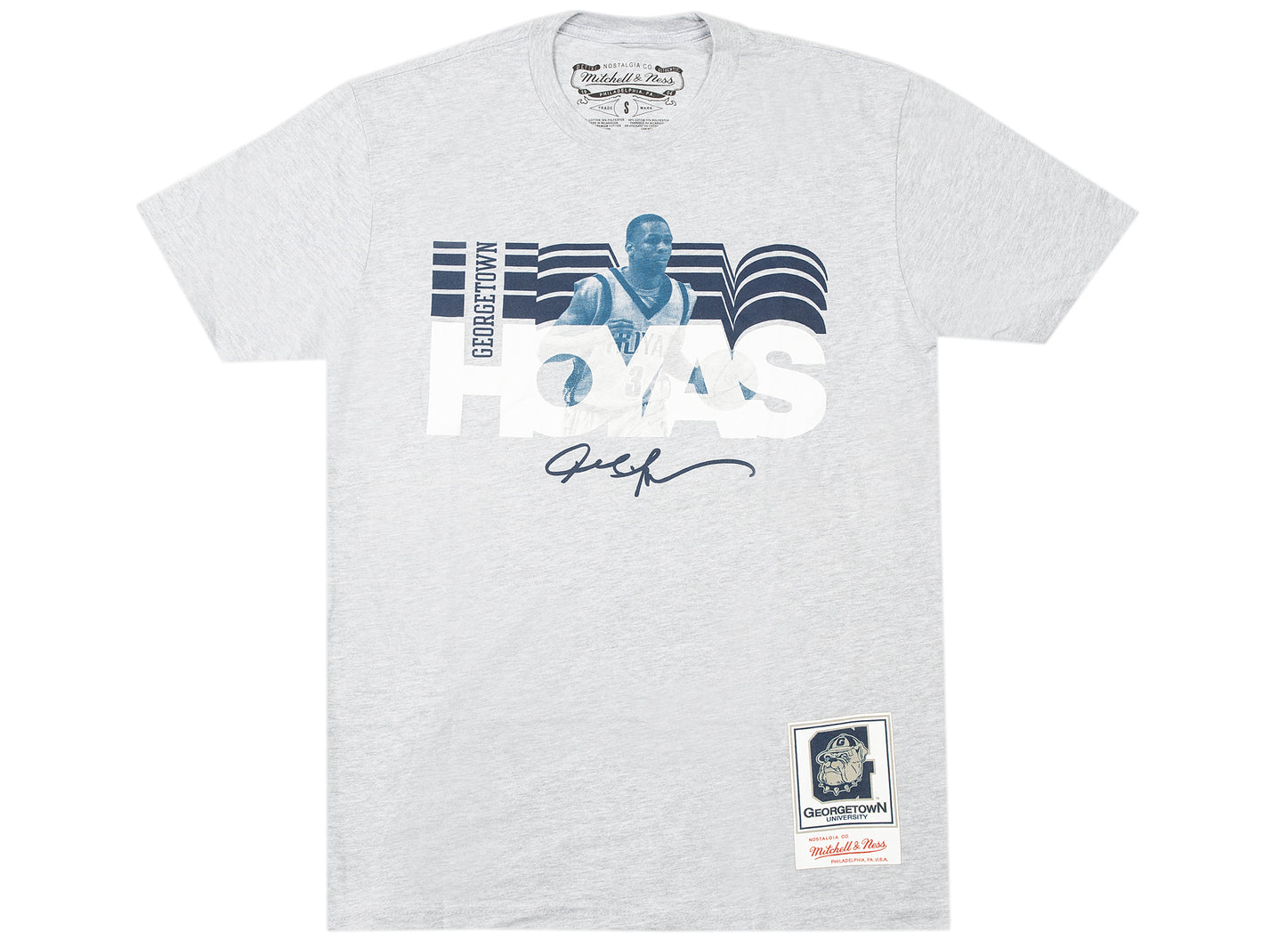 Mitchell & Ness Run That Back Georgetown Allen Iverson Tee in Grey