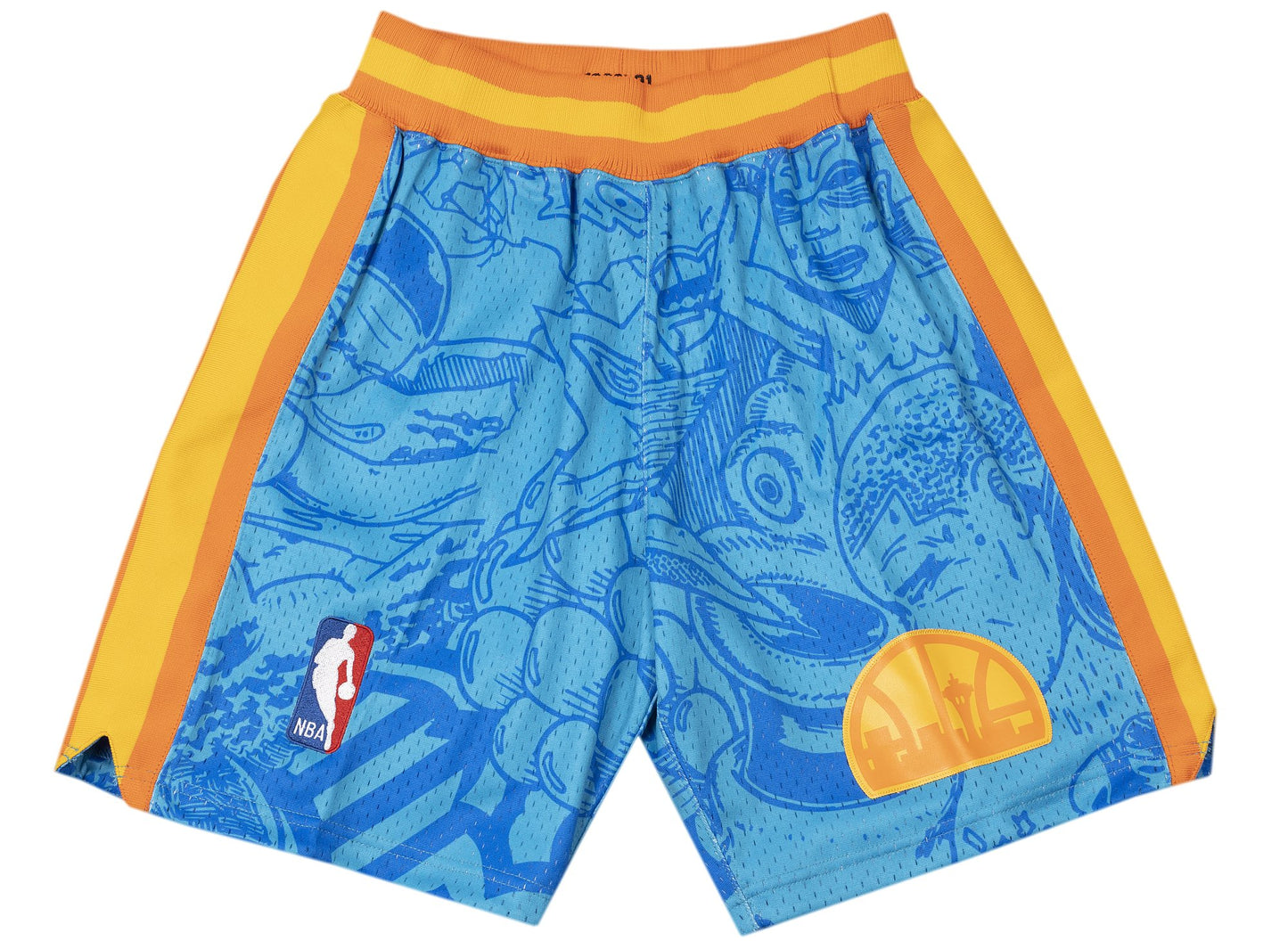 Mitchell & Ness x Hebru Brantley NBA Supersonics Shorts in Blue