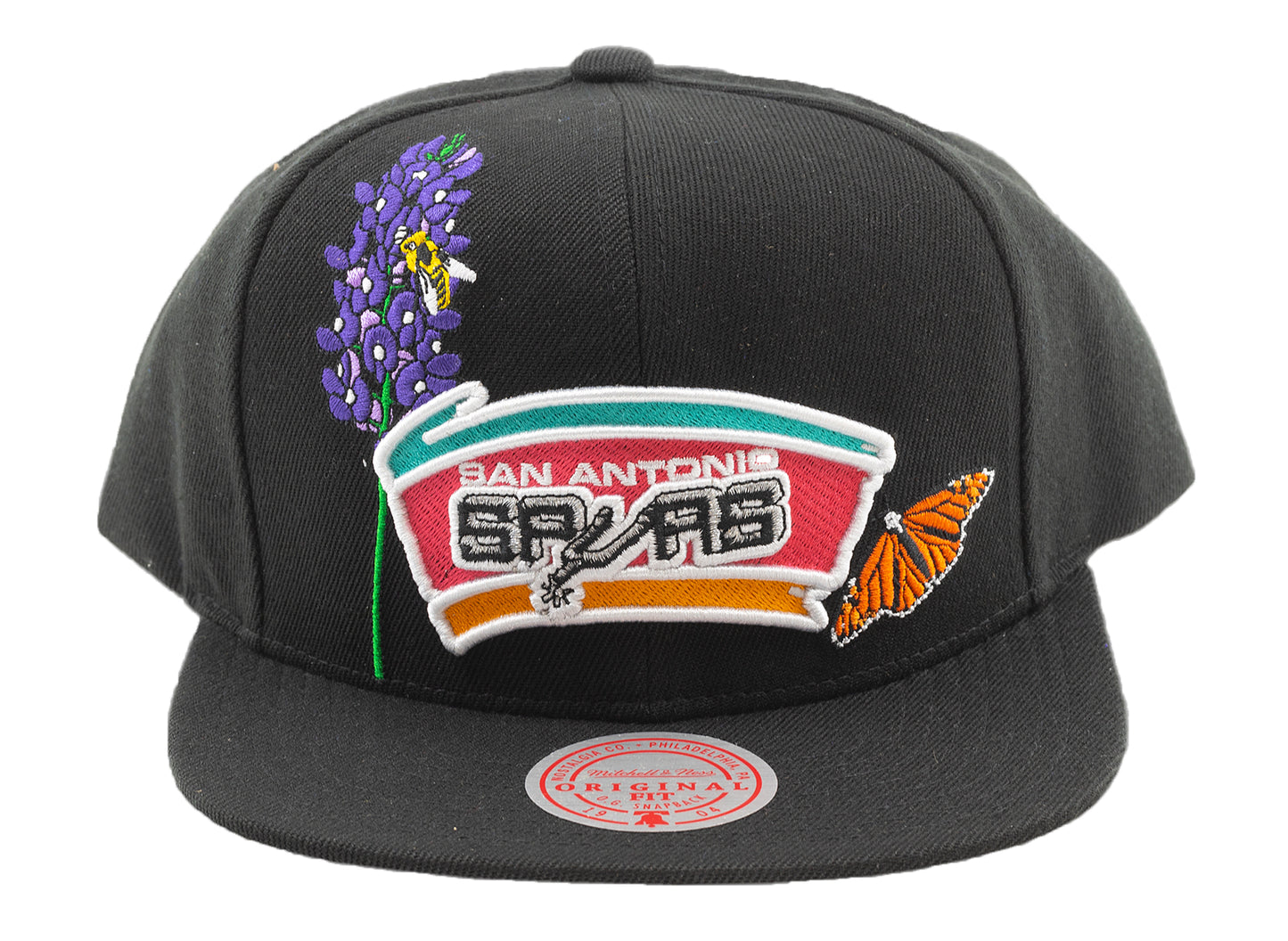 Mitchell & Ness x NBA State Flower Snapback 'San Antonio Spurs' in Black