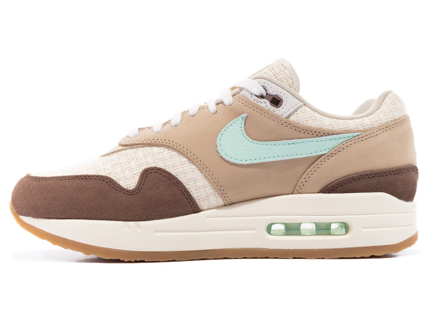 Nike Air Max 1 Premium QS 2 'Crepe' in Medium Brown / Mint Foam / Mushroom / Muslin - view 3
