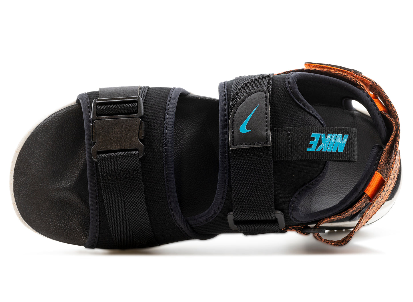 Nike Canyon Slide in Black / Chlorine Blue / Turf Orange / Sail