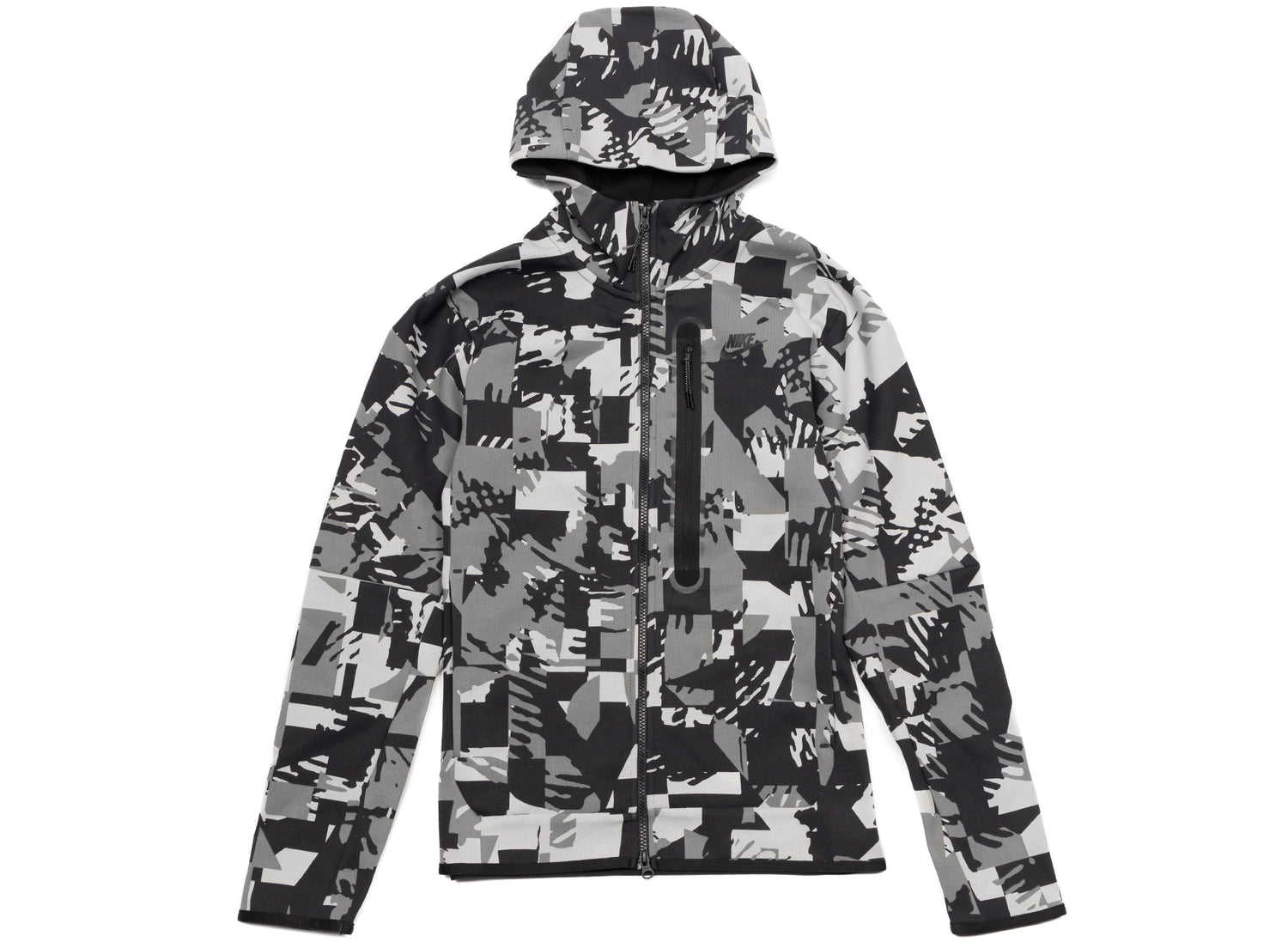 Nike Sportswear Tech Fleece Full Zip Jacket in Light Smoke Grey / Black
