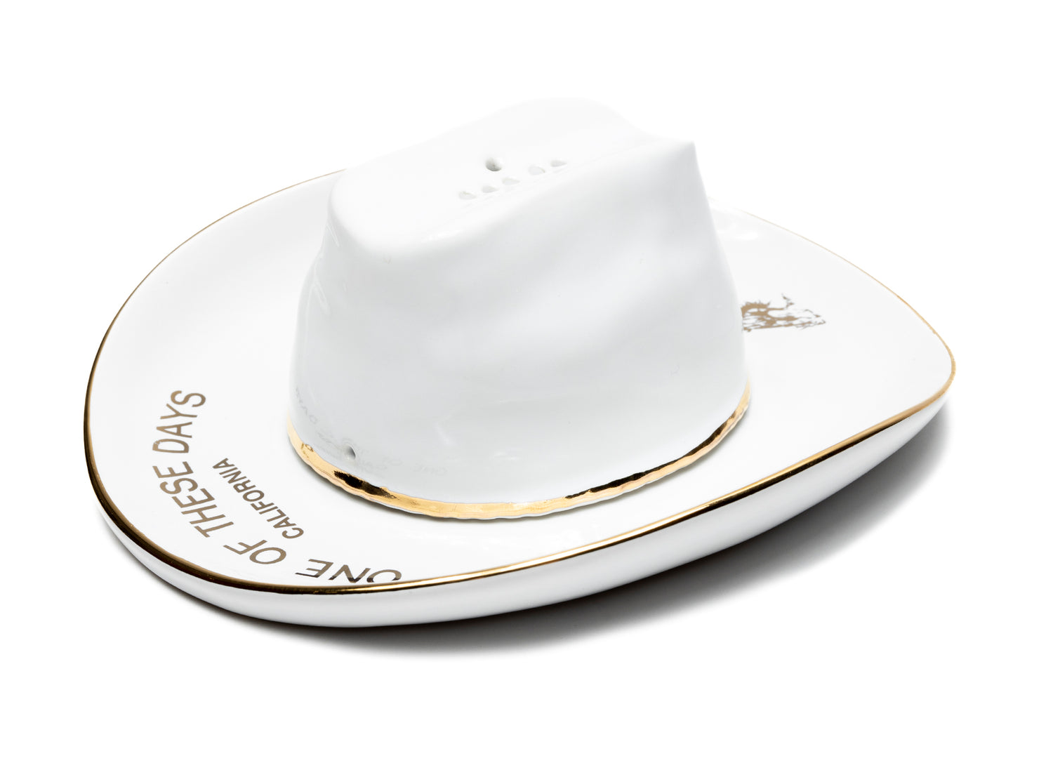 One of These Days Ceramic Cowboy Hat Incense Holder