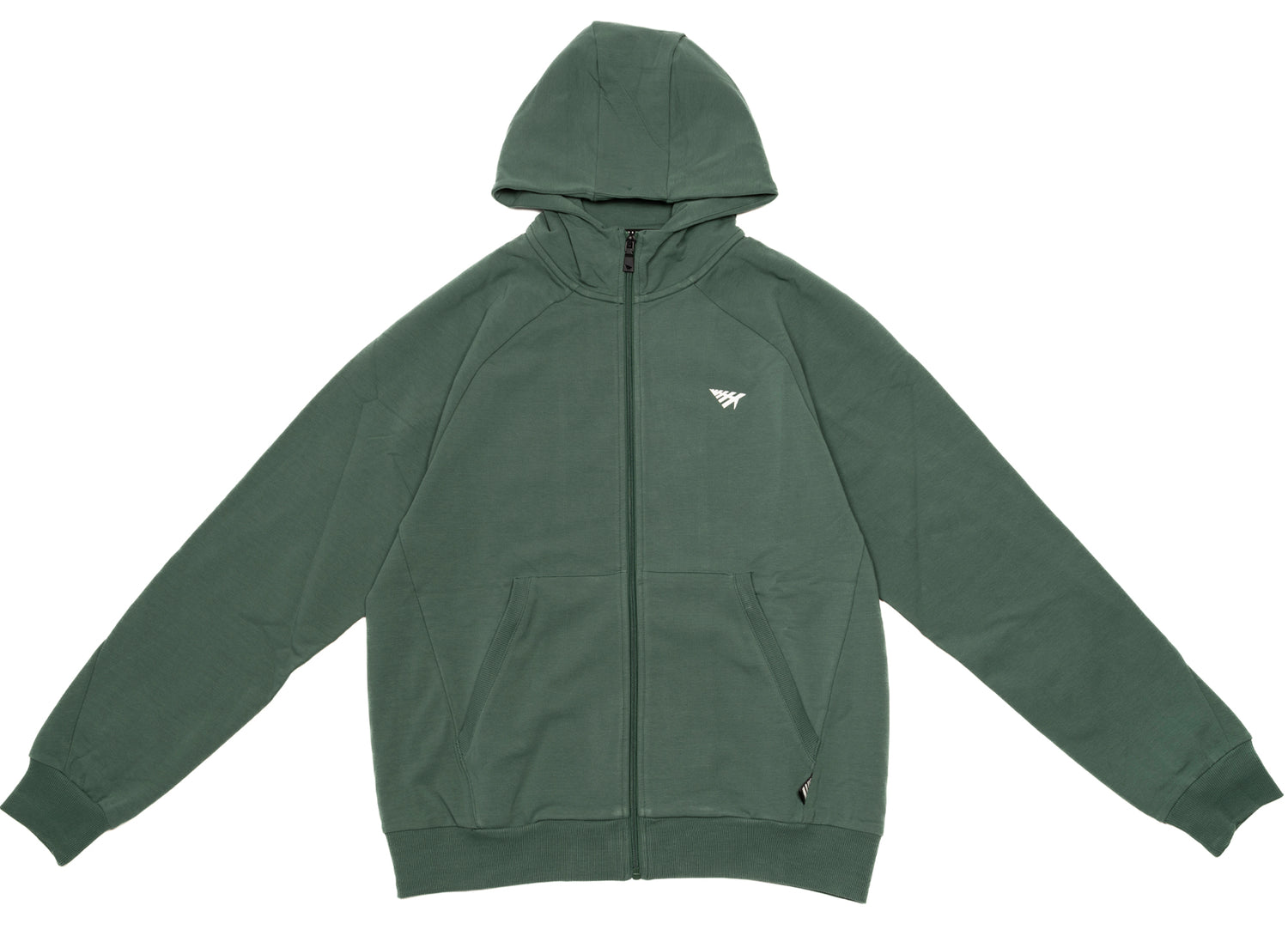 Paper Planes Full Zip Hoodie in Pine Green