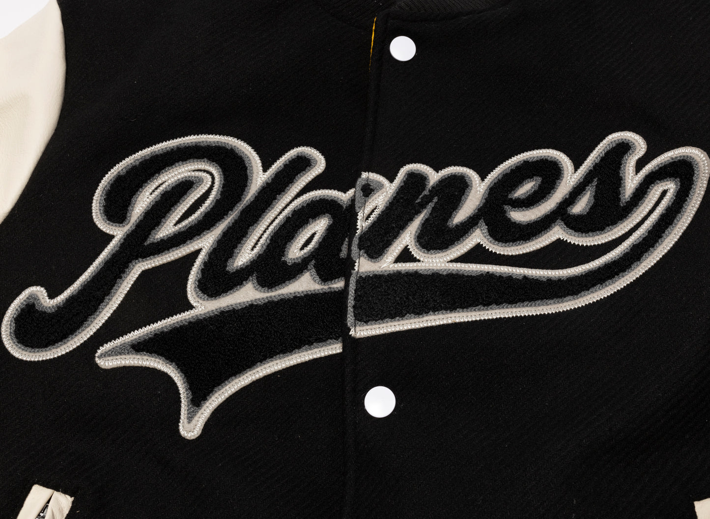 Paper Planes Varsity Jacket in Black