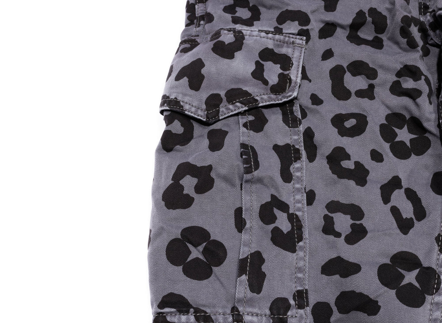 Purple Brand Black Monogram Leopard Print Cargo Pants