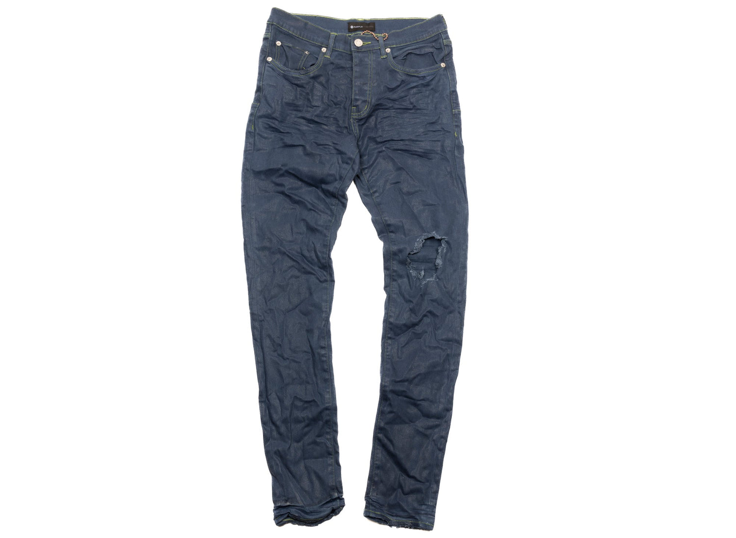 Purple Brand Contrast Stitch Jeans in Deep Blue